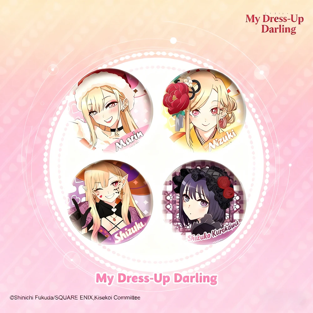 

Anime My Dress-Up Darling Tinplate Badge Kitagawa Marin Cospaly Leeds Kuroe Shizuku Backpack Christmas Decorations Gifts