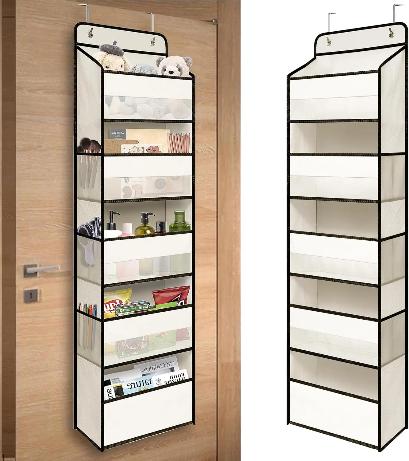 

Over Door Organizer with 5 Large Pockets, Heavy Duty Hanging Organizer Storage, Closet Bathroom Nursery Bedroom Dorm, Toys Co