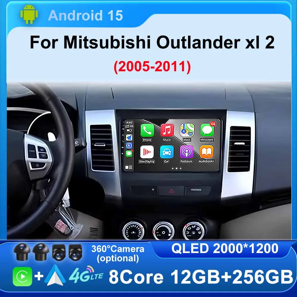 

For Mitsubishi Outlander xl 2 2005-2011 Car Radio Navigation for Car Multimedia Player Navigation 4G Android 15 2K QLED Screen