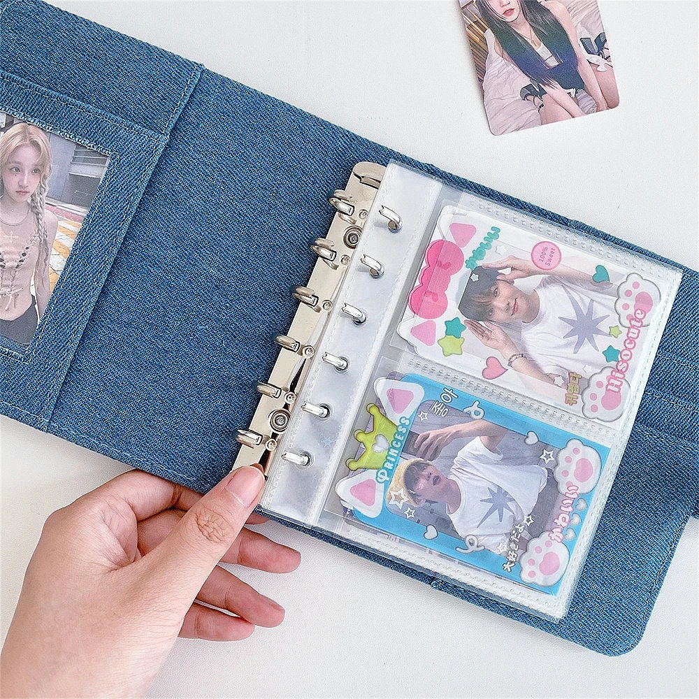 A7 Denim Minimalist Korean Style Loose-Leaf Photo Album for KPop Photocard Collectors