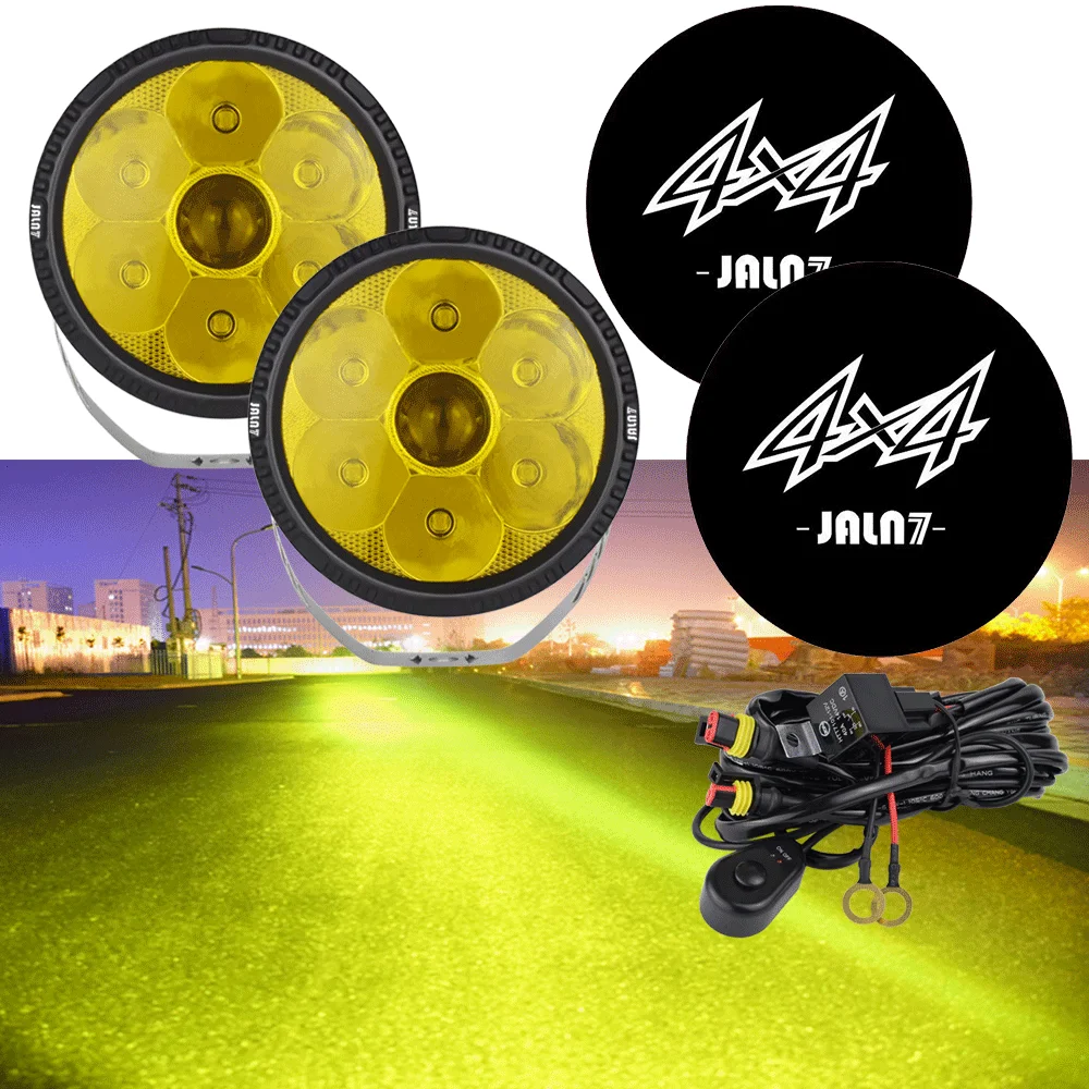 

JALN7 5" inch Super 4X4 Led Driving Car 2000M LASER Spotlights Headlight Fog Lamp Amber White Shoot Beam