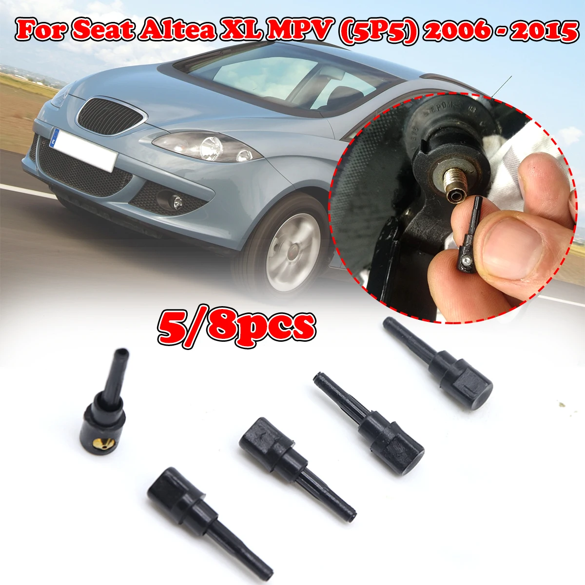 

5/8X Rear Wiper Washer Jet Nozzle For Seat Altea XL MPV 06-15 Windscreen Window Spray Cover Cap Rocker Spare Part Repair Replace