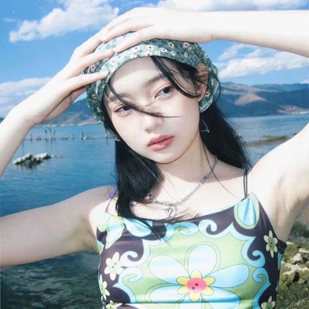 

Повязка на голову с цветком, хлопковый льняной квадратный шарф, платок на голову, галстук для волос, шелковый шарф с принтом, аксессуары для одежды