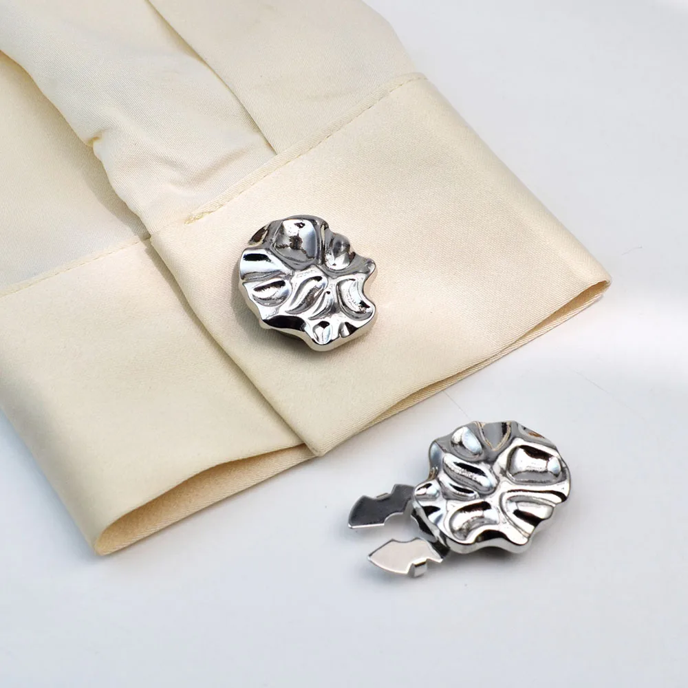 Couvre-boutons géométriques en métal à la mode, 2 pièces, pour bricolage de vêtements, boutons décoratifs, décoration de boutons de manches de chemise en alliage