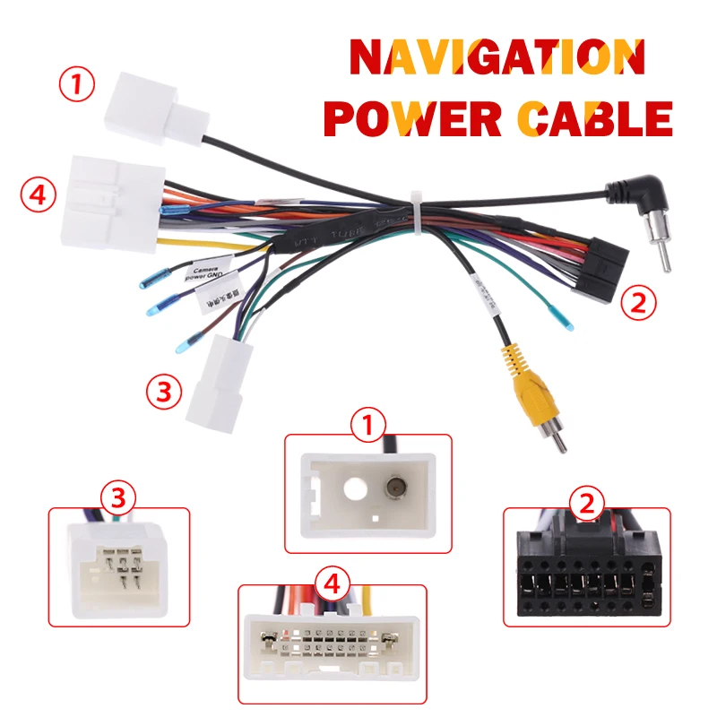High Wiring 16-pin Android Wire Harness Power Cable Adapter Car Radio Canbus Box Car Stereo Radio Power Cable Adapter