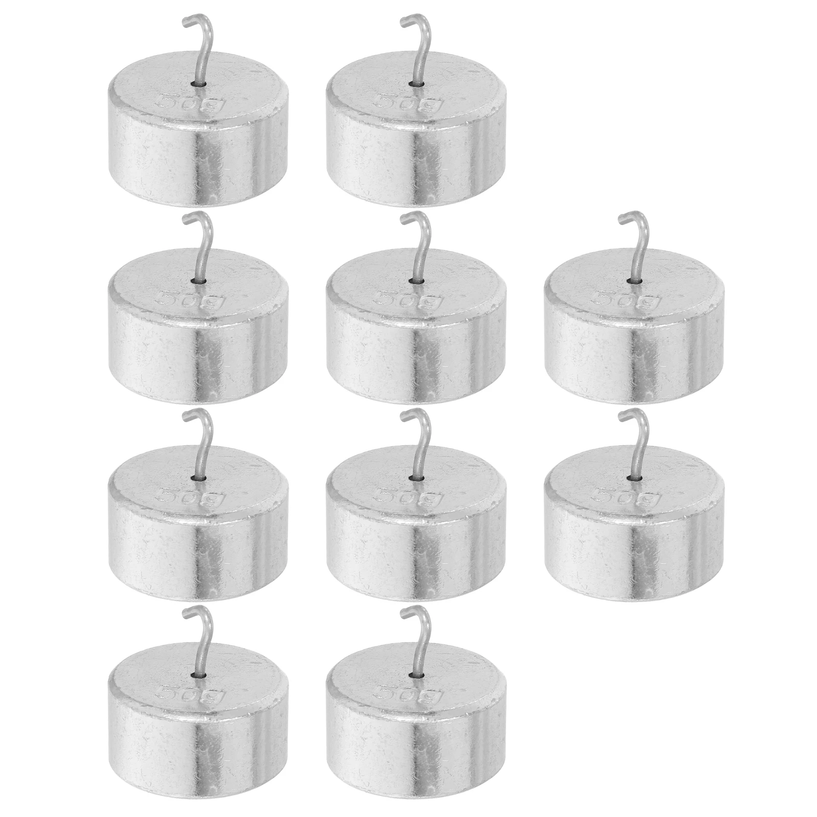 

10pcs Hooked Calibration Mass Precision Iron Weights 50G For Lab Science Experiments Double Hook Metric Standard Set