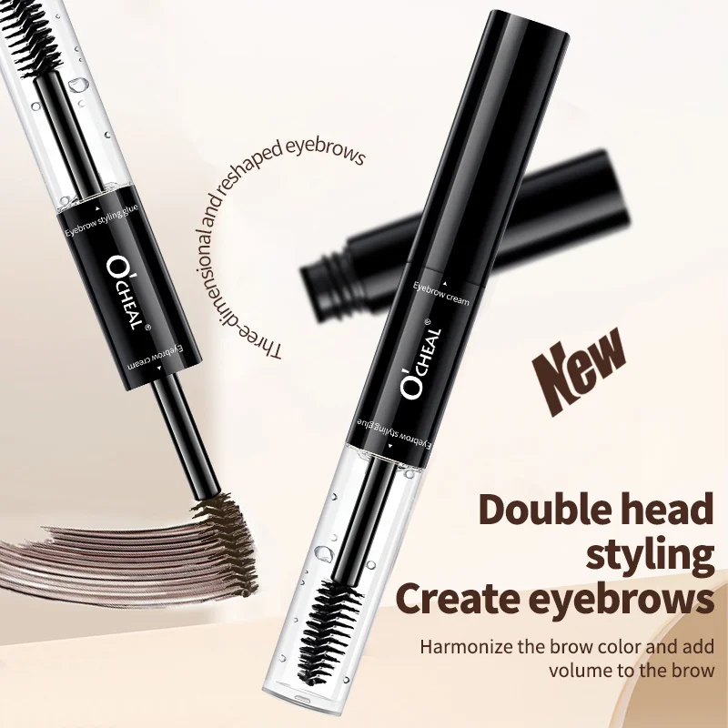 Eyebrows double head dyed eyebrows long-lasting setting liquid non-smudging waterproof and sweat-proof eyebrow dye cream