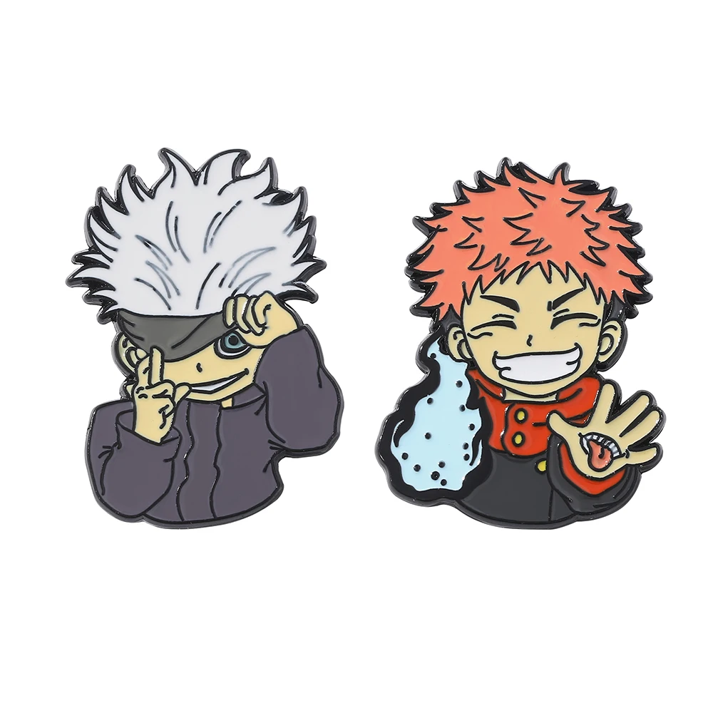 Anime Cartoon Brooch Fashion Itadori Yuji Enamel Pin Metal Badge Clothing Backpack Accessories Gift for Friends