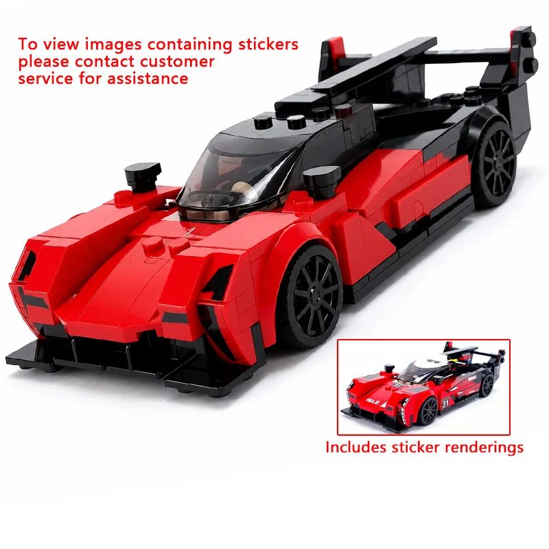 

Speed Racing Car Model MOC Building Bricks Red WEC IMSA Le Mans Modular Technology Children Holiday Gifts Assemble Toys Suit