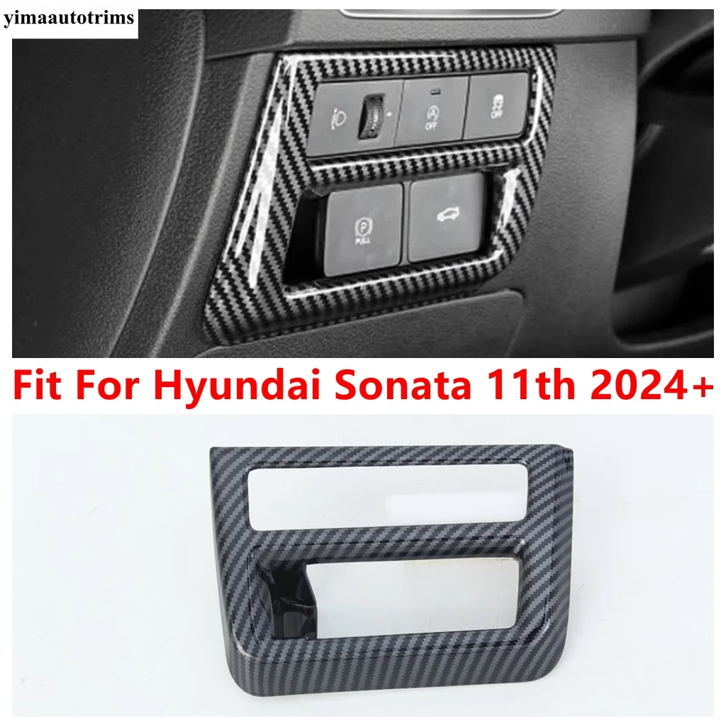

Head Lights Lamp Switch Button Panel Decoration Cover Trim For Hyundai Sonata 11th 2024 2025 Carbon Fiber Accessories Interior
