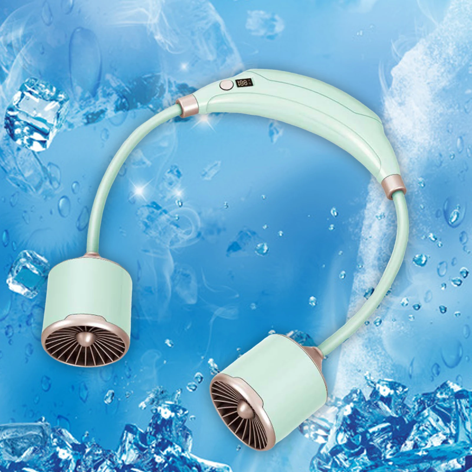 유연한 조절 가능한 저소음 충전식 목 걸이 선풍기, 실내 하이킹 요리용 웨어러블 개인 선풍기, 야외 여름 가정