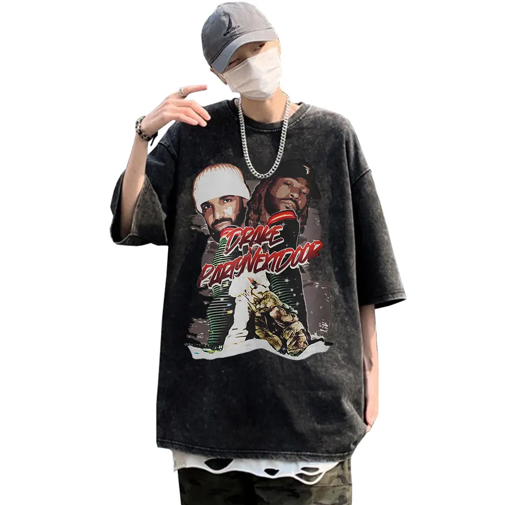 

Washed Vintage Rapper Drake & PARTYNEXTDOOR Some Sexy Songs 4 U SSS4U 2025 T Shirts Women Men Hip Hop Fashion Oversized T-shirts
