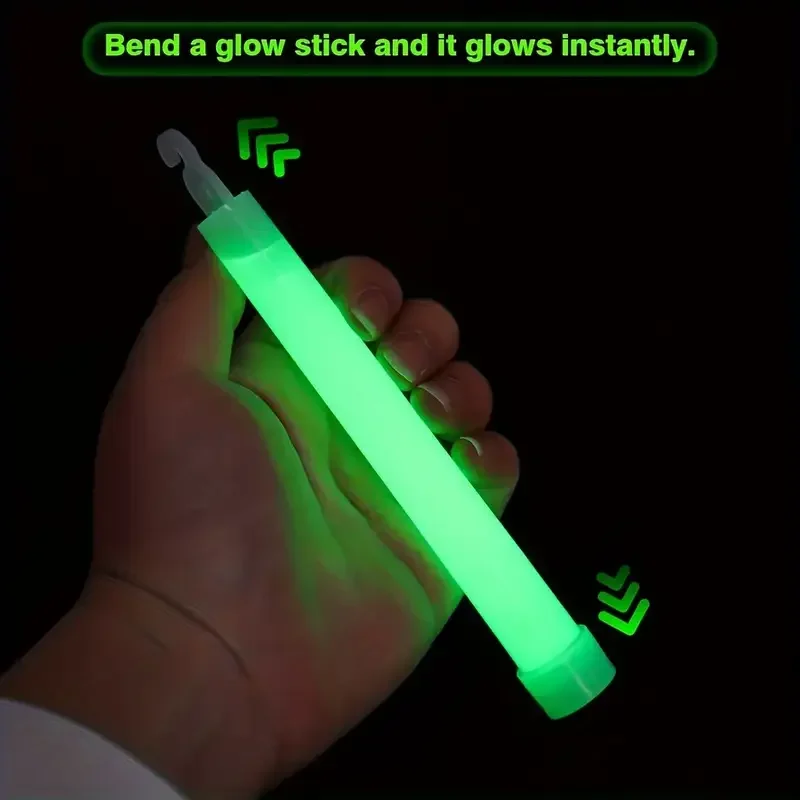 

6-Inch Mini Glow Sticks with Hook Fluorescent Light for Outdoor Camping Military Emergency Party Decorations And Concert Props