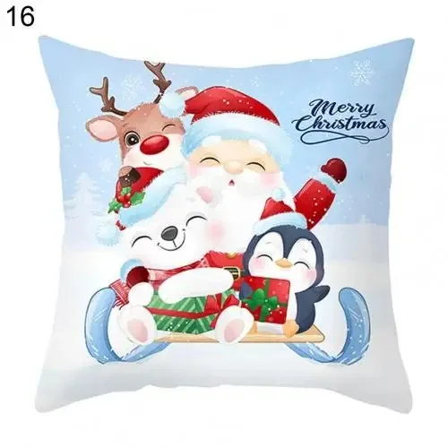 Christmas Themed Pillowcases Car Ornaments Office Santa Claus Living Room Sofa Home Pillowcases
