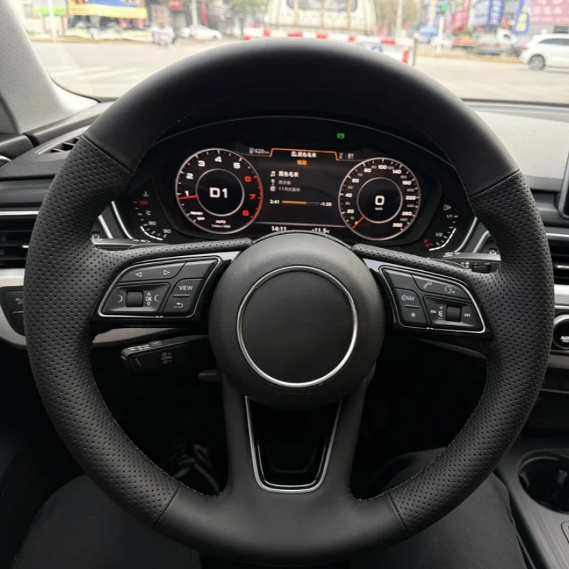 

Customize Sewing Microfiber Leather Steering Wheel Cover For Audi A1 8X A3 8V S3 A4 B9 S4 A5 S5 Q2 2016-2022 Car Accessories