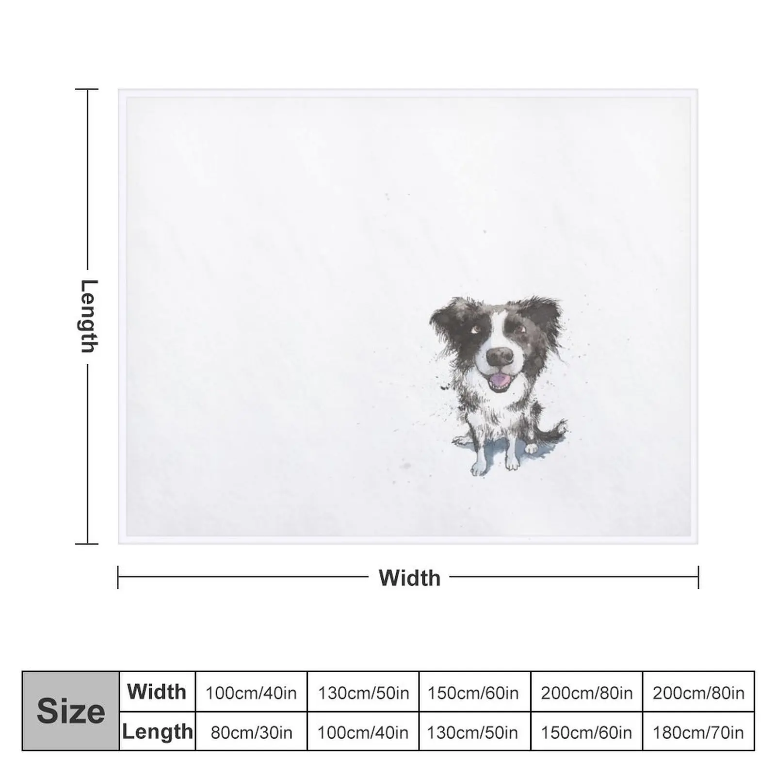 Black and White Border Collie design Throw Blanket Tourist heavy to sleep warm winter Flannels Blankets