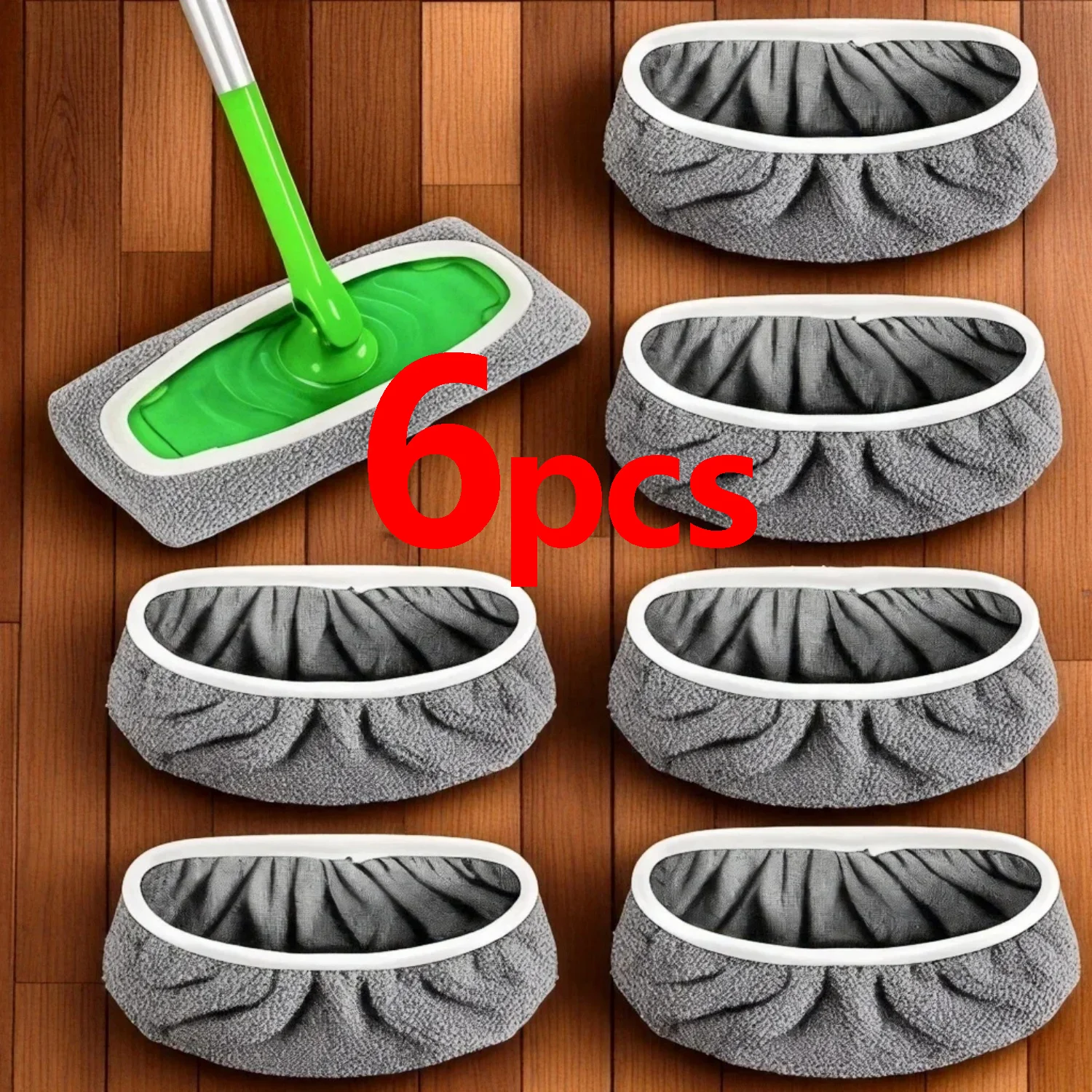 6Pcs Reusable Mop P…