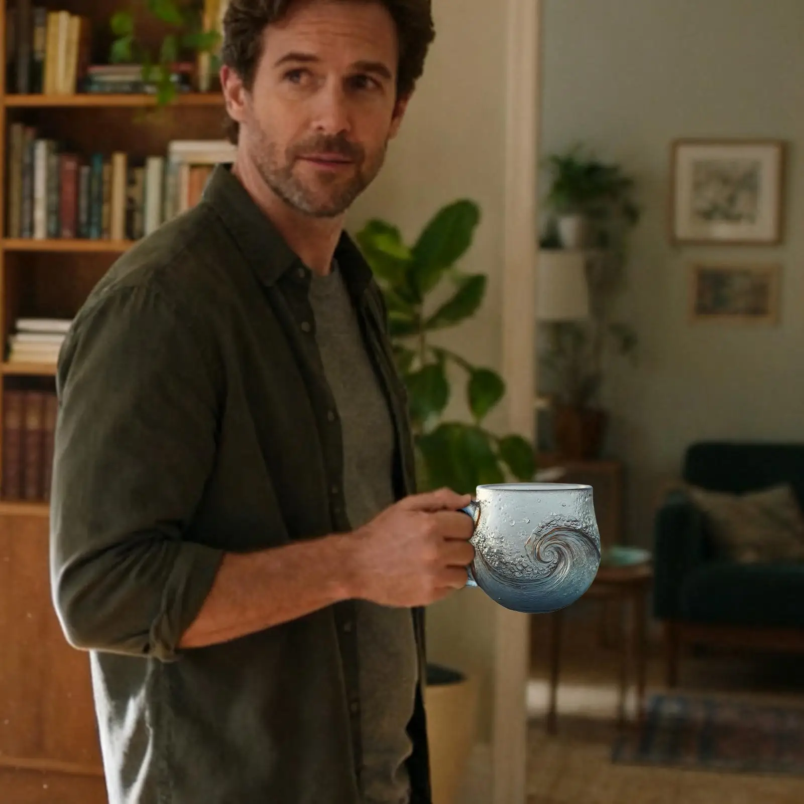 

Beach Mug 12 Oz Tea Container Sea Theme Resin Water Cup For Workplace Travel Bar Kitchen Home Cafe Party Gathering