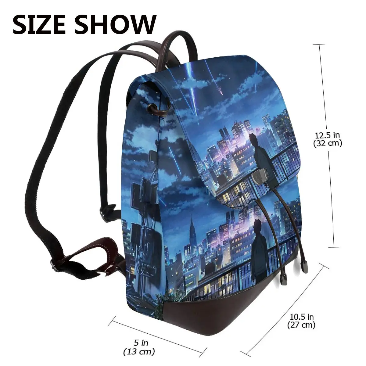 Anime Scenery - Your Name Bookbag School Student Bags Hiking Travel Daypack for Women Fashion Derma Backpack