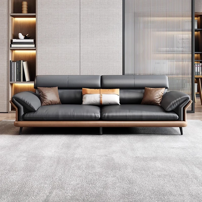 أريكة مكتب مخصصة للمكتب، مجموعة أثاث قهوة حديثة وبسيطة من الجلد لرئيس الأعمال وغرفة الاستقبال #3