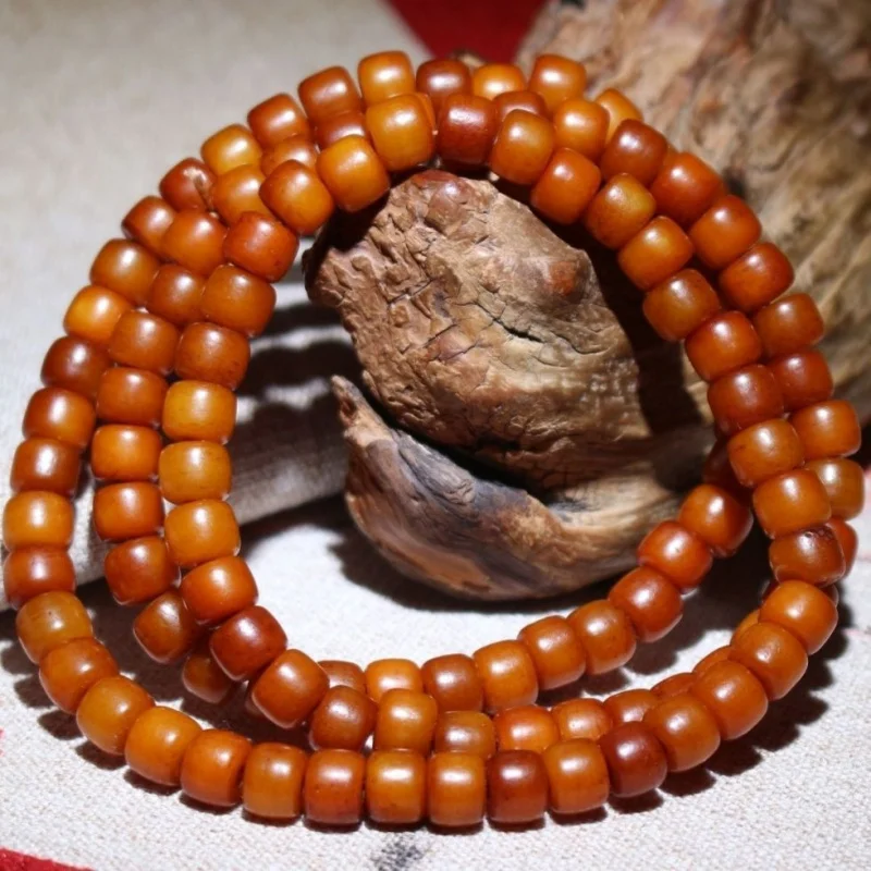 

Home Decor Accessories: Natural Genuine Bead Bracelet, 108 Camel Beads Necklace, Yak Bone Buddha B