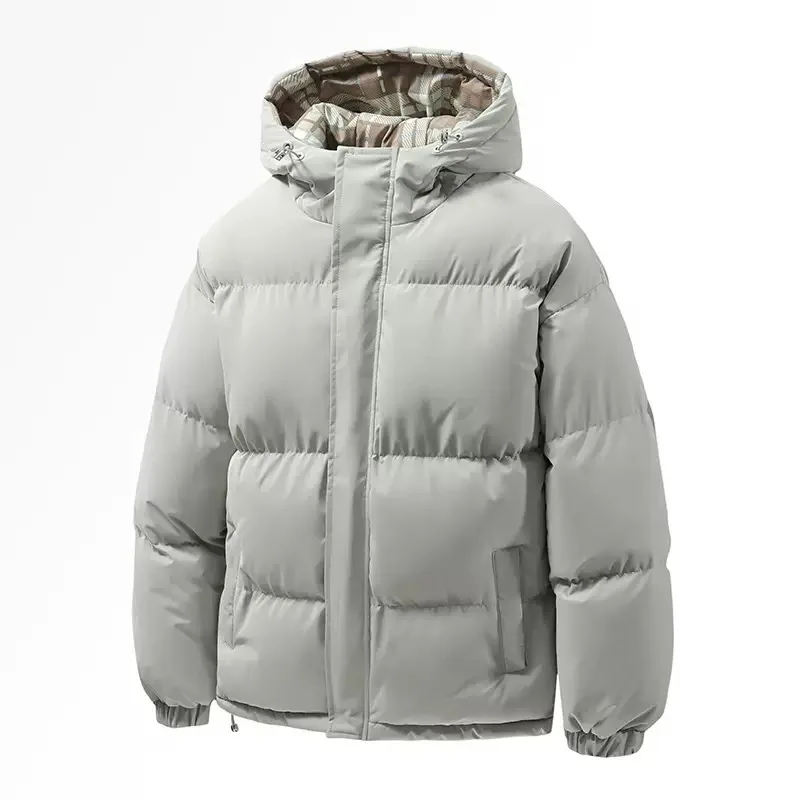 New Autumn and Winter Fashion Solid Color Thickened Warm Windproof Cotton Jacket Men's Casual Loose Sports High Quality Coat