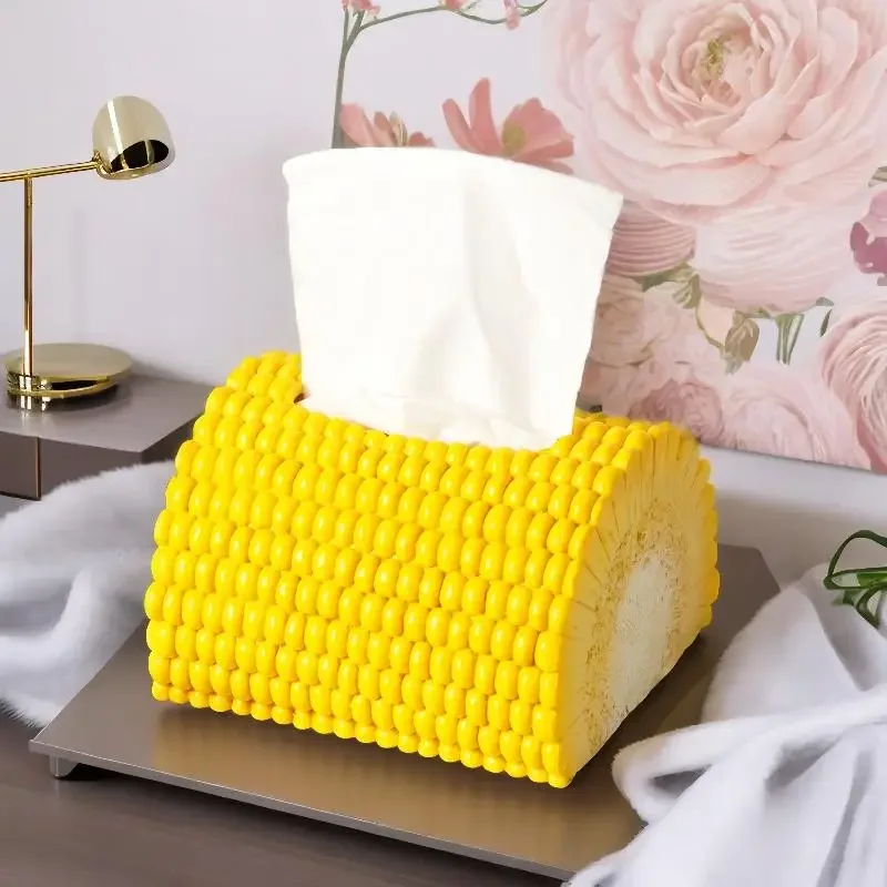 Creative Modern Simple Living Room New Chinese Corn Tissue Box Napkin Paper Box Household Multifunctional Ornament