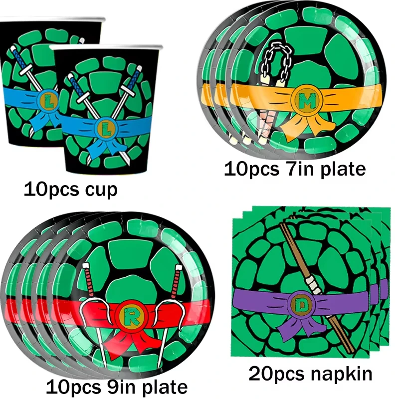 Birthday Party Favor Keychain Ninjaed Turtles Slap Bracelet Gift Box Sticker Ornament Birthday Party Supplies Kids Birthday Gift