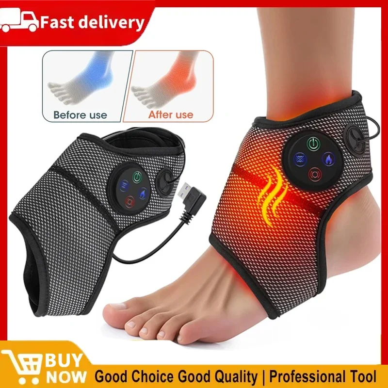 

Electric Ankle Foot Massager Vibration Hot Compress Smart Air Pressure Multifunctional Brace Support Relaxation Treatments
