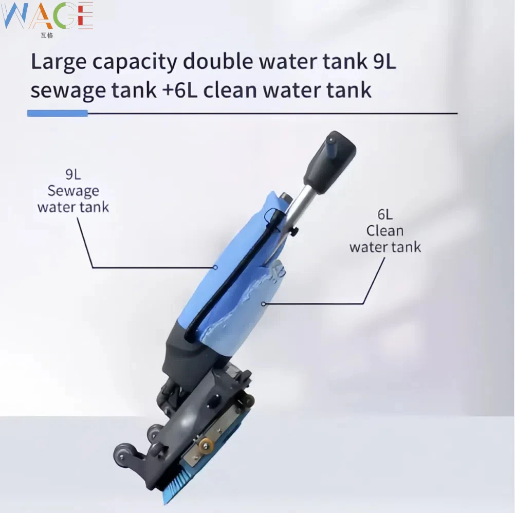 آلة تنظيف ممسحة تنظيف الأرضيات الأوتوماتيكية الكهربائية الصغيرة، بلاط بلاستيكي، أرضية إيبوكسي تعمل بالبطارية