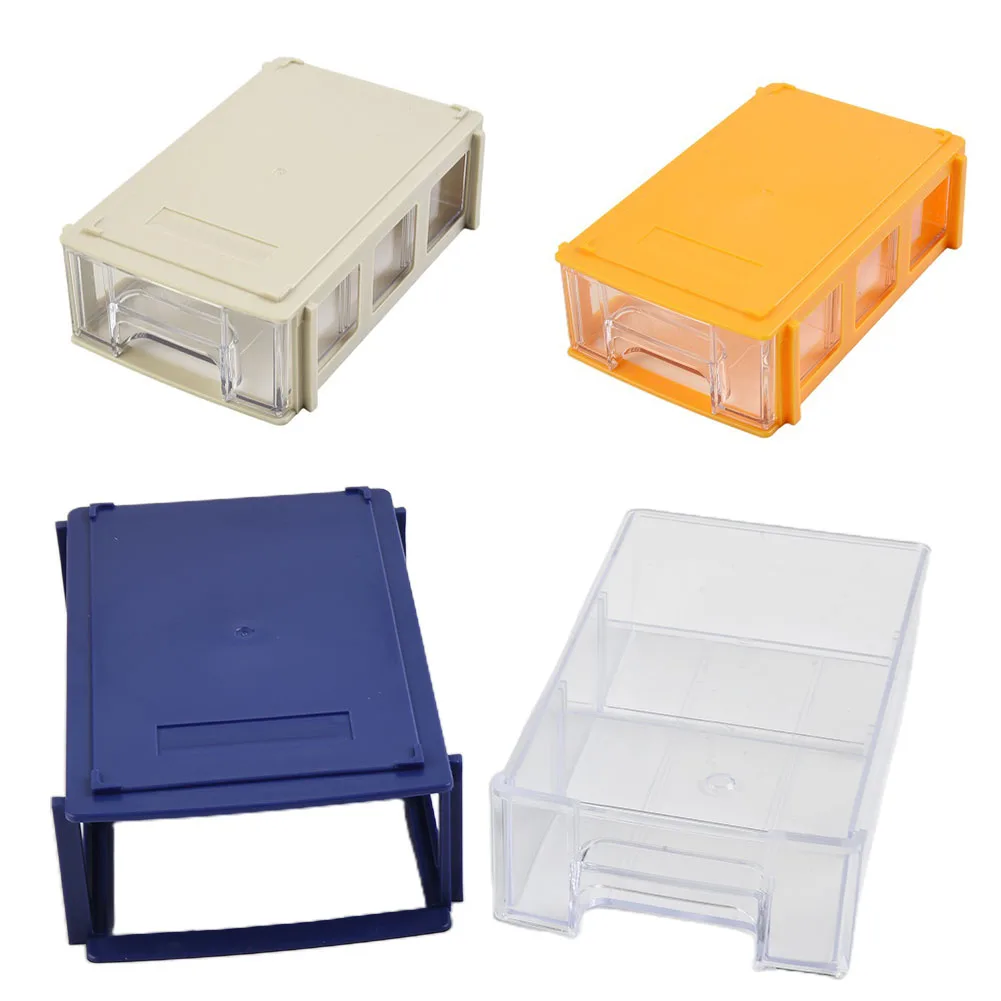 2個セット 組み合わせ式引き出し型パーツボックス 積み重ね可能なプラスチック製ハードウェアパーツ収納ボックス 工具箱 部品収納ケース