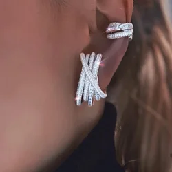 Untique Sparking Bling 5A CZ Paved Colorful Cubic Zirconia Circle Lines Stud Earring 2025 Geometric Fashion Women Girl Jewelry