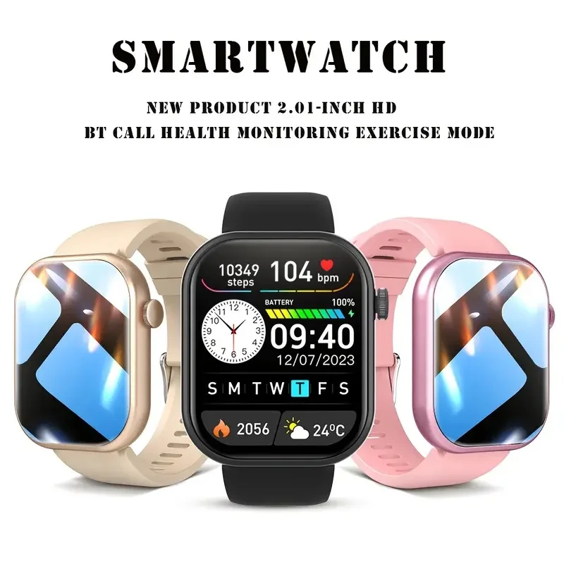 Wireless Smart Call Watch Full Screen Touch Voice Music Playback Adaptable to Smartphone Rechargeable Sports Cycling Running