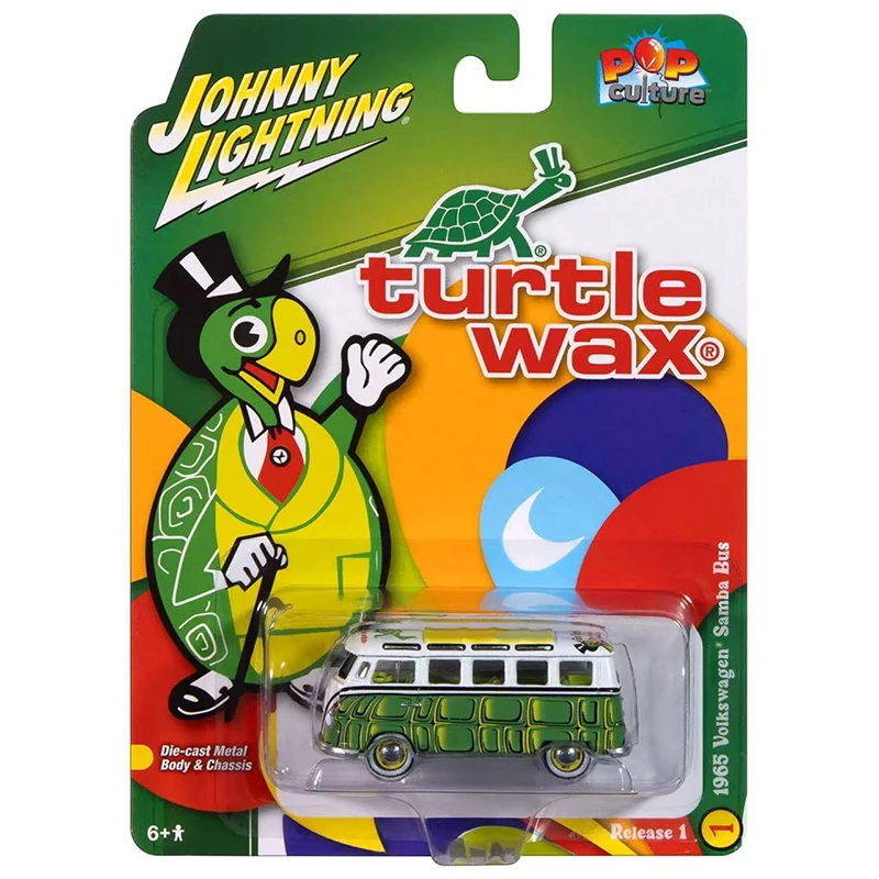 New Johnny lightning 1:64 Culture Turtle Wax 1968 Window Samba Bus alloy model car in stock FAST SHIPPING