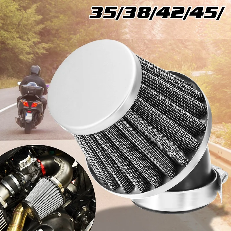 Motorcycle Air Filter 35mm 38mm 42mm 45mmUniversal Fit For 50cc 110cc 125cc 140cc Motorcycle ATV Scooter Pit Dirt Bike