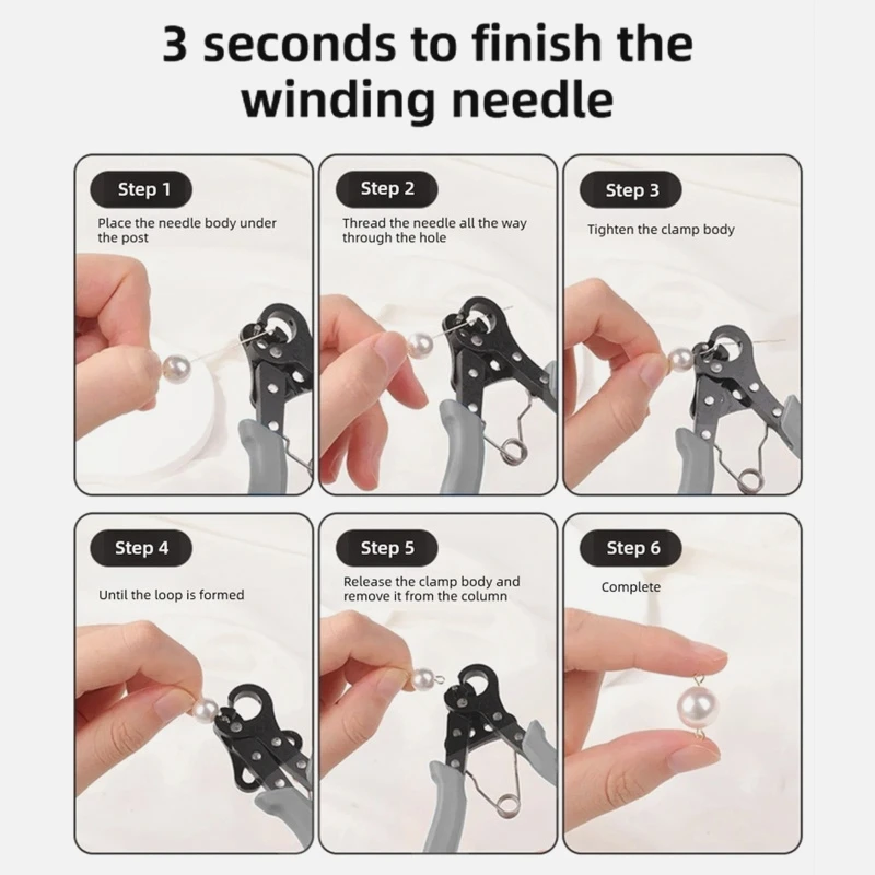 One Step Looper Pliers Tool for Jewelry Making 18-26g Craft Wire, Gold Silver Copper Iron Coils, Gray Handle Wire Wrapping To