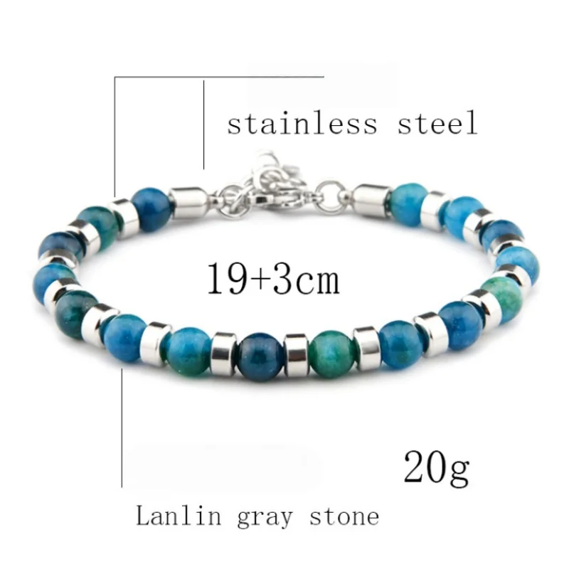 Trendy Unique Natural Stone Beaded Bracelet, Stainless Steel Chain Wristband Bracelet, Classic Tiger Eye Stone Jewelry for Men