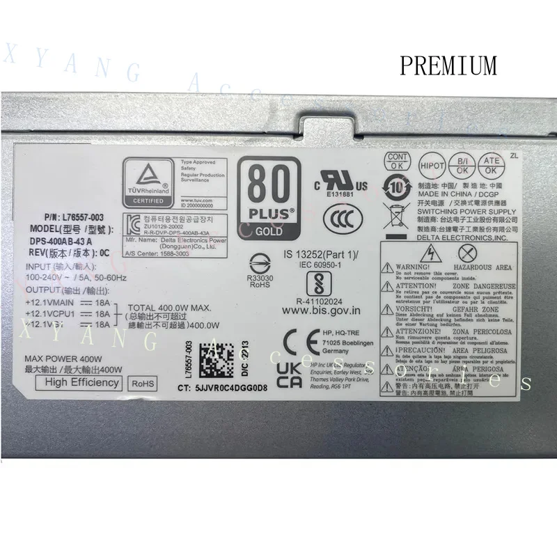 N+ Original PSU For HP 790-P 690-P 99 G1 4Pin 400W Power Supply L76557-003 DPS-400AB-43 A L76557-001 PA-3401-2HA DPS-400AB-43A
