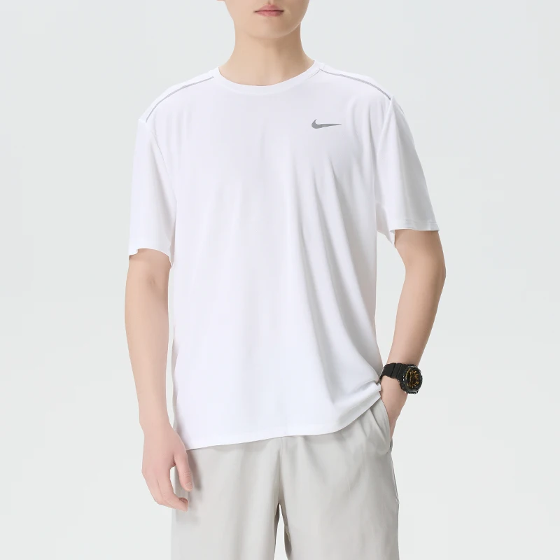 nike-t-shirt-men's-sportswear-fitness-quick-drying-top-comfortable-breathable-small-logo-ice-silk-round-neck-short-sleeve-if2083-100