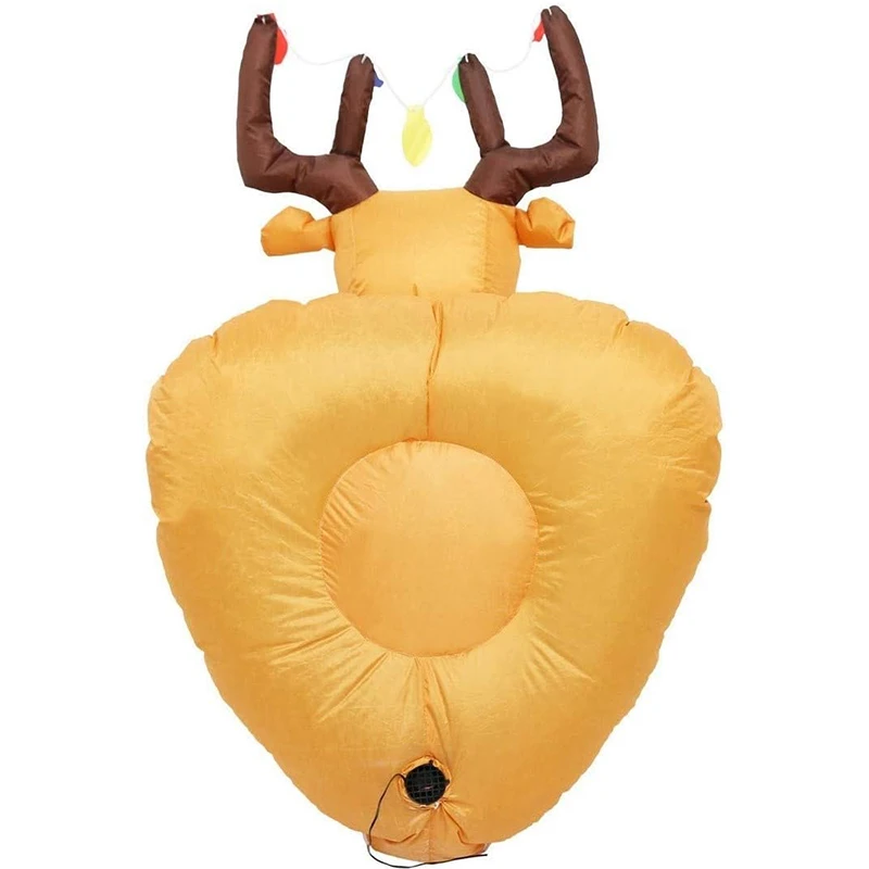 1.2M Christmas Elk Head Inflatable Mold Christmas Cartoon Moose Head Home Yard Decoration Gift LED Lighted Xmas Party Toys