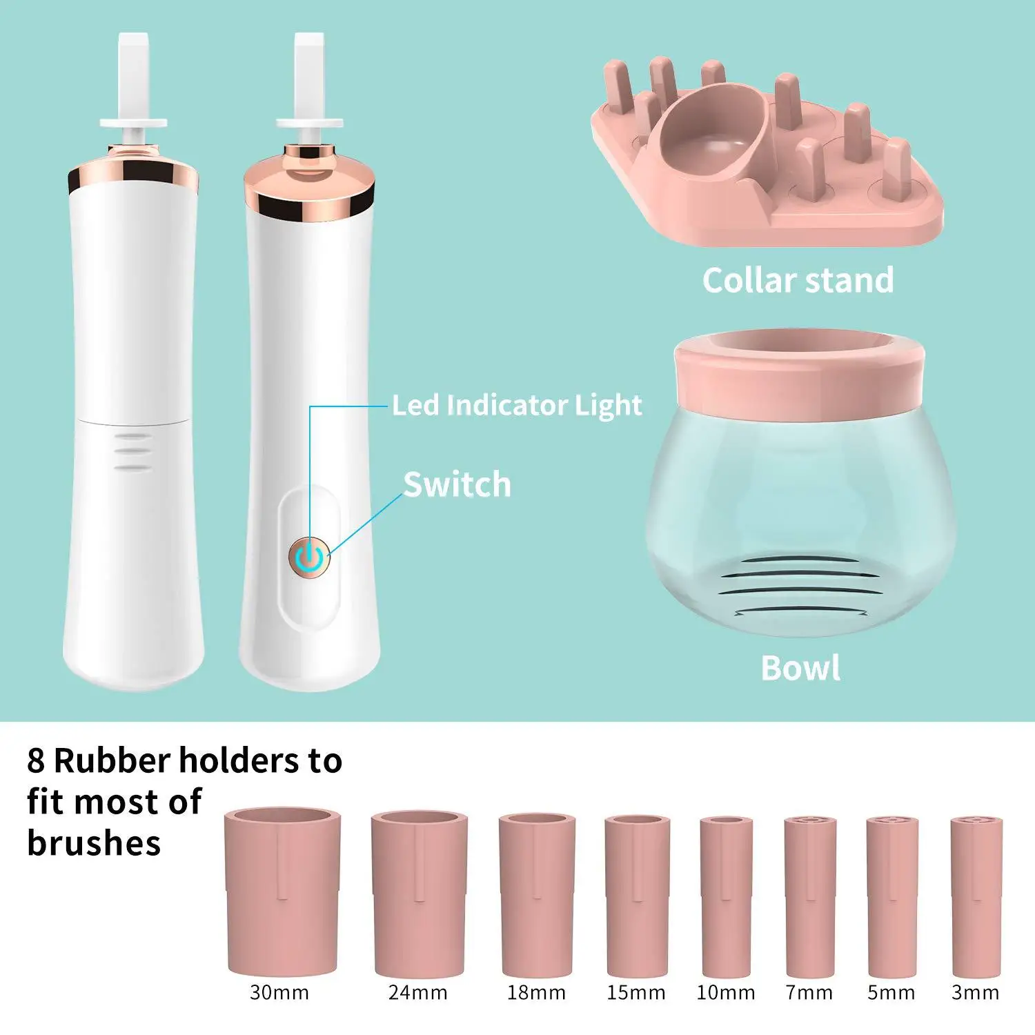 Professional 1PC Black/pink  Electric Makeup Brush Cleaner Fast Washing Drying Make up Brushes Cleaning Makeup Brush Tools