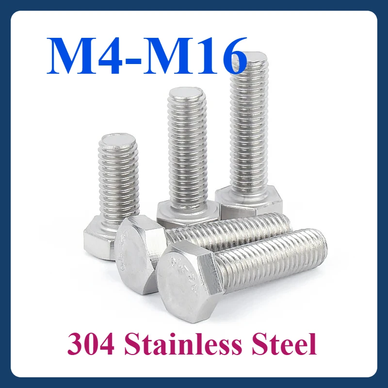 

M4 M5 M6 M8 M10 M12 M14 M16 External Hex Left-Hand Thread Screws -304 Stainless Steel Rustproof,1~20pcs