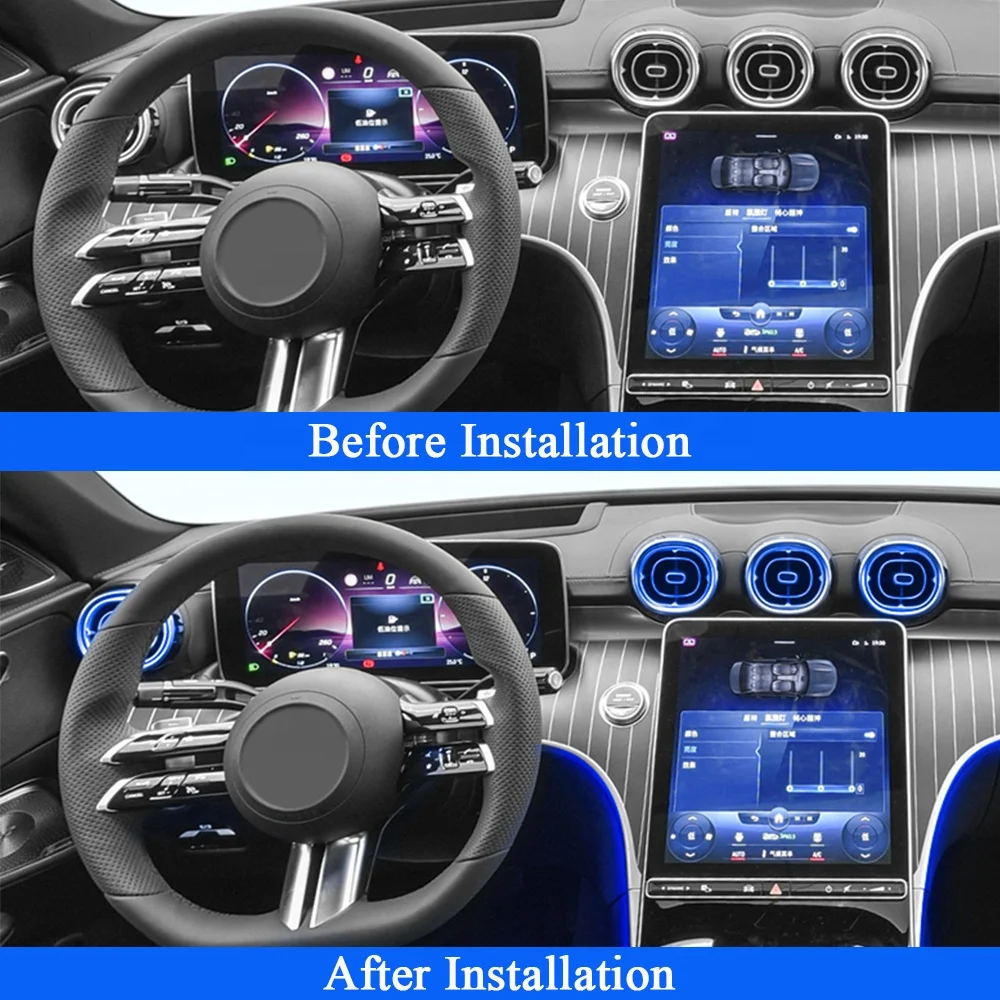 Presa d'aria per turbina per auto Presa d'aria decorativa per luce ambientale Prese d'aria CA per Mercedes Benz Classe C W206 GLC X254