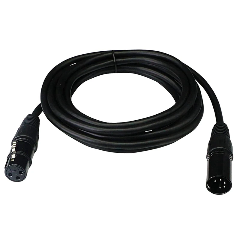 AB09-DMX Stage Light Cable,DJ XLR Cable,3-Pin Female XLR To 5-Pin Male XLR DMX Turnaround Connection For Moving Head