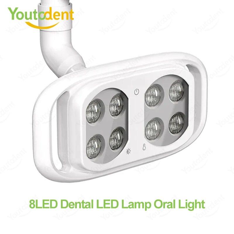 8 LED Dental Oral Light Dual Color Temperature Adjustable 5 Levels Brightness Induction Touch Control LED Operating Lamp