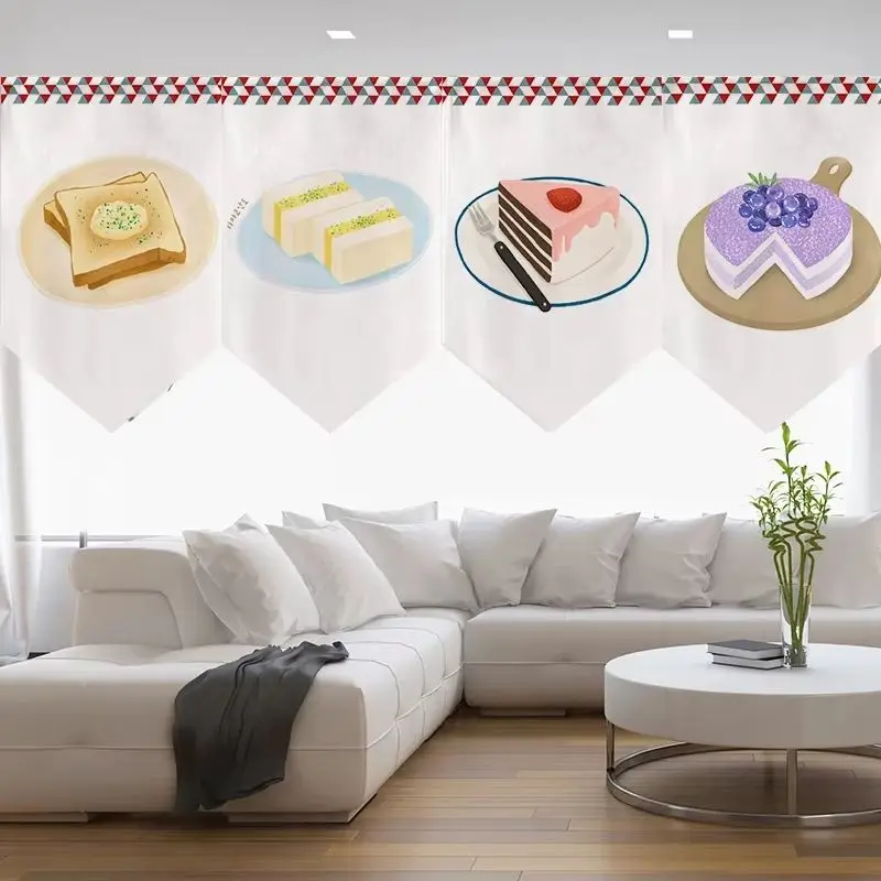 VIKAMA Baking Dessert Triangle Banner Hand-Painted Bread Coffee Cake Shop Window Kitchen Counter Room Divider Home Decor