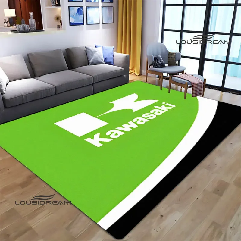 3D Retro K-kawasakis logo printed carpet Living room bedroom non -slip carpets Yoga mat Outdoor carpet kawaii rug birthday gift