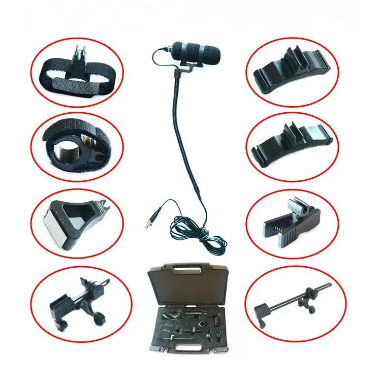 MU100 Full Set of Popular Sales Multifunctional Music Microphones with 8 Instrument Microphone Clips and XLR Phantom Power