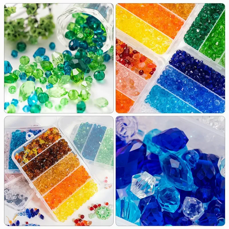 Kit per realizzare braccialetti Kit di perline di cristallo di vetro per la creazione di gioielli Perline di cristallo assortite per gioielli Artigianato fai-da-te o ornamenti per la casa