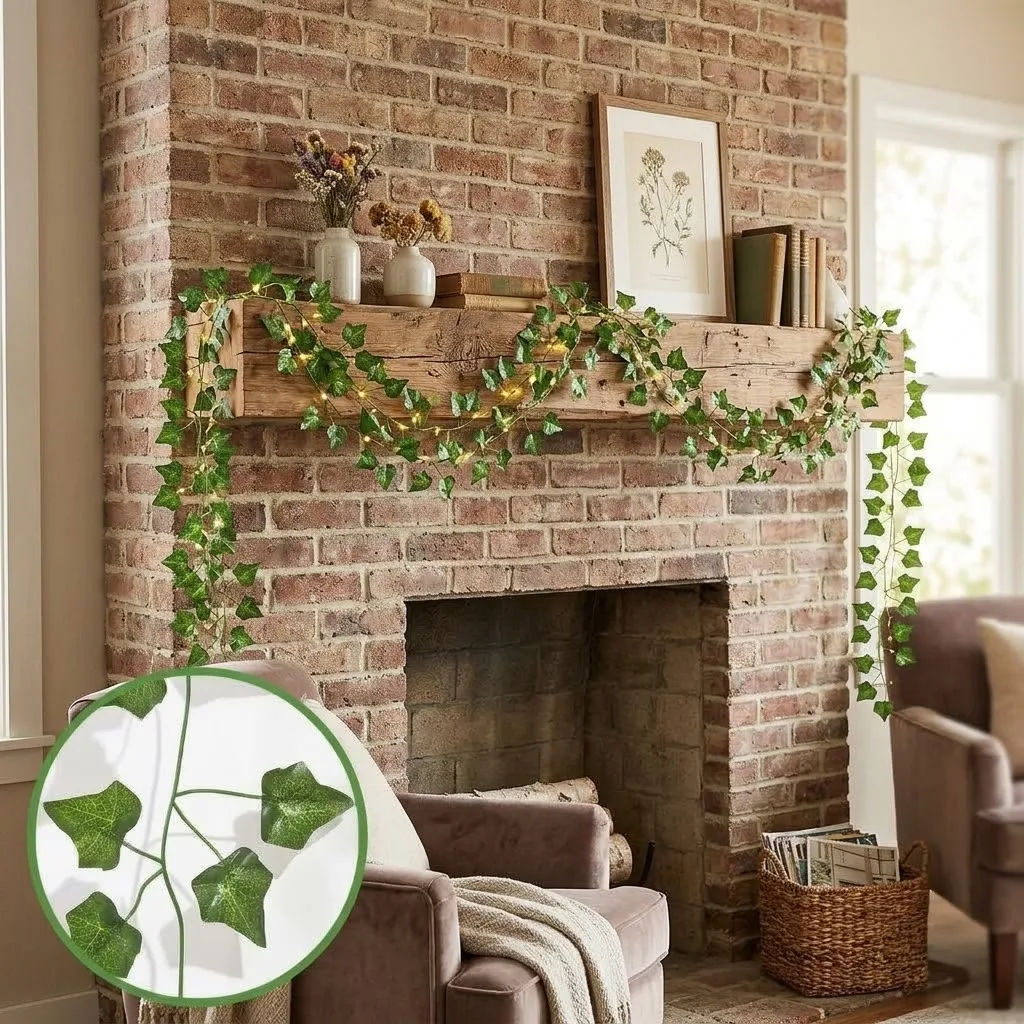 Fake Foliage Flowers Ideal For Home Kitchen Garden And Office Decoration 6pcs Strands Artificial Ivy Leaf Plants Vine Hanging